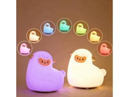 Luminária Noturna De Alpaca, Recarregável Via Usb, Com Sensor Toque Em