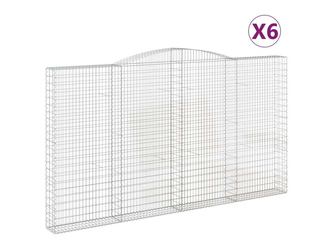 Gabion Basket, Gabion Baskets Vidaxl Prateado Ferro (400 X 30 X 220/240 Cm)