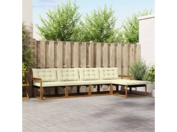Vidaxl Conjunto De Sofás Para Exterior 5 Pcs Natural E Creme