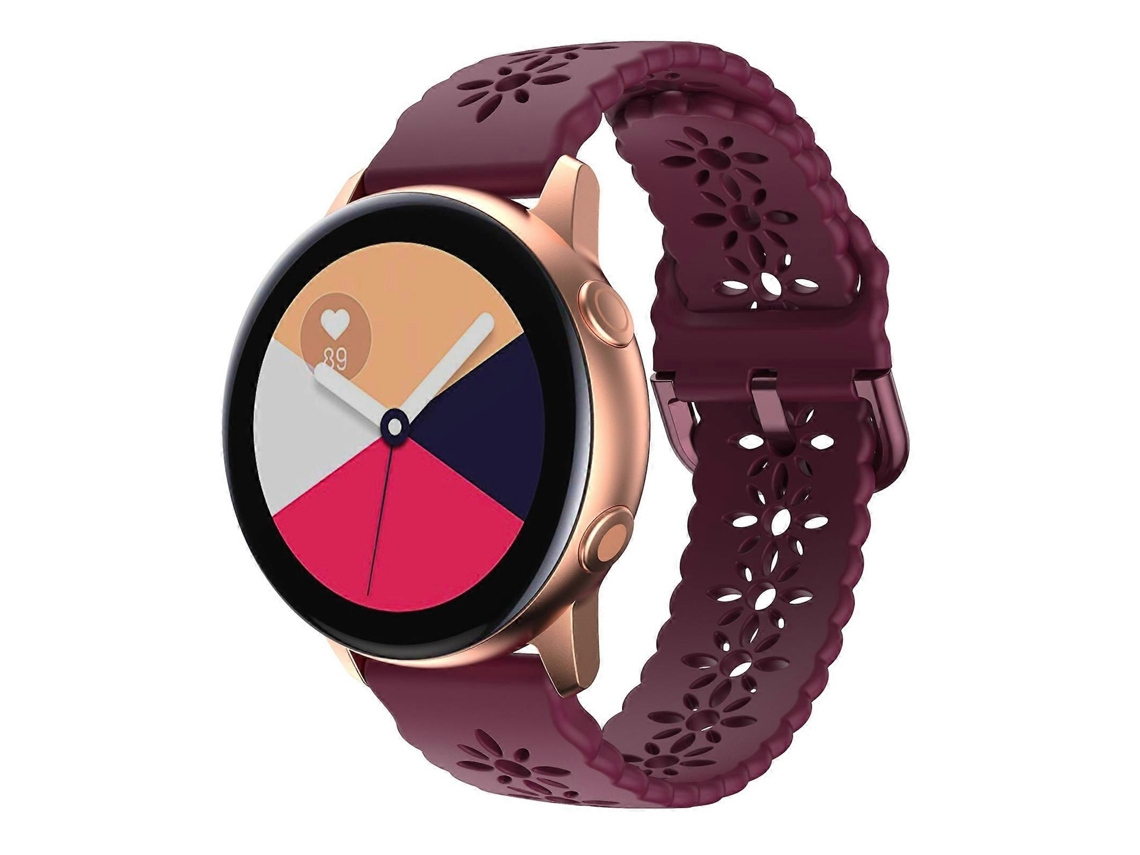 Pulseira De Silicone Vazada Com Estampa De Flor De Ameixa Para Samsung Galaxy Watch4 Classic 42/46mm