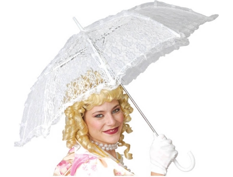 Sombrinha  Branca De Renda