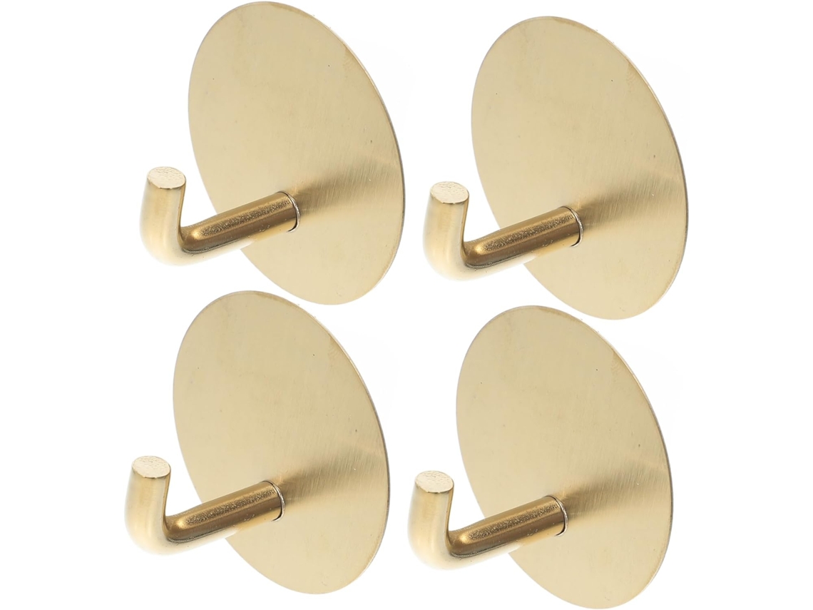 Conjunto De 4 Ganchos Adesivos, Sem Necessidade De Furar, Em Aço