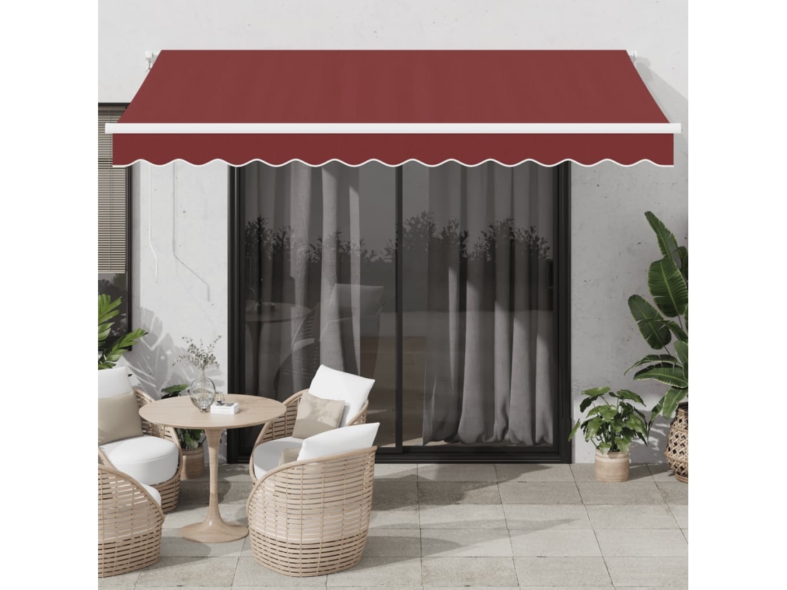 Vidaxl Toldo Retrátil Automático 350x250 Cm Bordô
