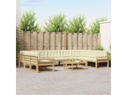 Vidaxl Conjunto De Sofás Para Exterior 10 Pcs Branco E Creme
