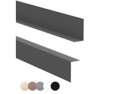 Rodapé Pvc 20x10 Mm Rígido Resistente Uv, 200 Cm, Cinzento Escuro
