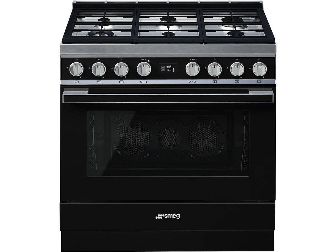 Fogão SMEG CPF9GPBL (115 L - Elétrico e Gás Natural - Preto)