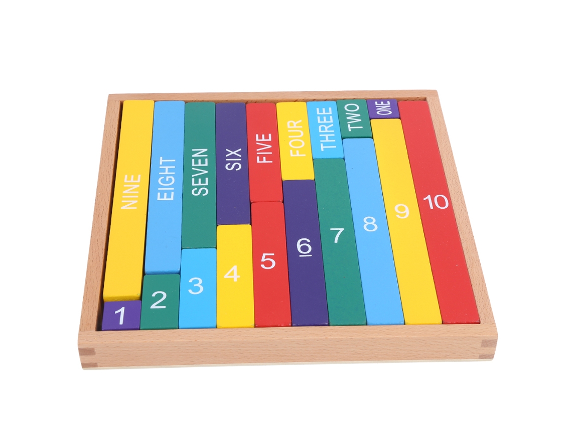 Mali brinquedo Didático de Matemática Colorido para Crianças com Bastões Numéricos em Madeira