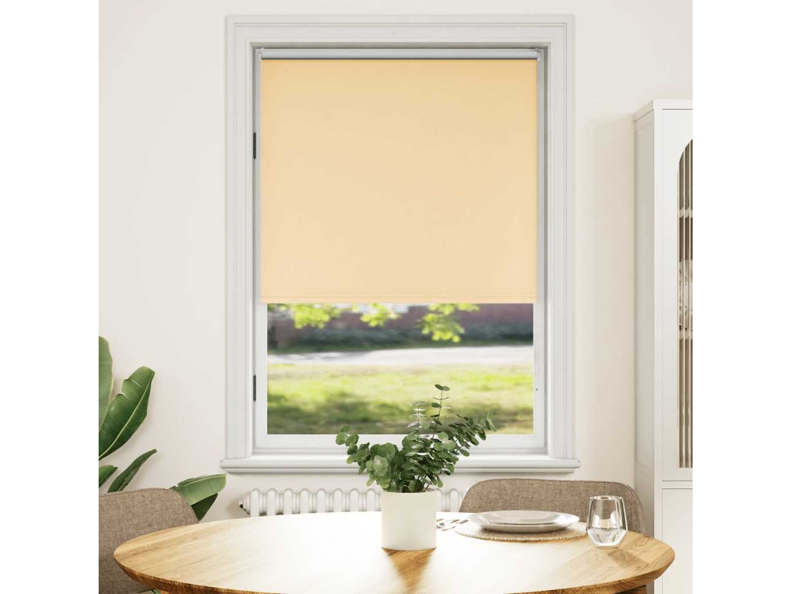 Vidaxl Cortina De Rolo Blackout, 124,4 X 175 Cm, Largura Do Tecido 120 Cm, Bege
