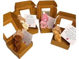 4 Mini Cartões De Pelúcia, Pequenos Ursos Pelúcia Para Preocupar,