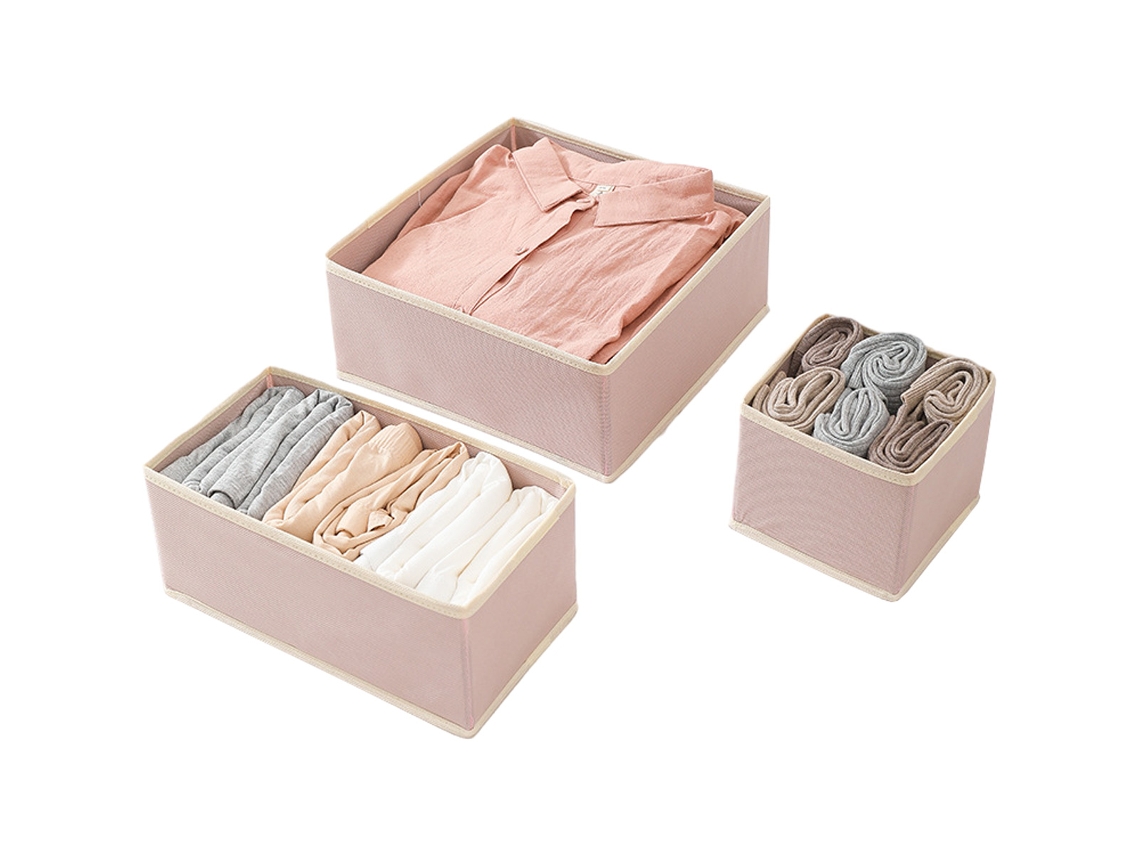 Caixa de Arrumação Dobráveis Roupa NEVEANCE Rosa (43x14x4cm)