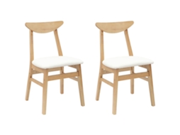 Conjunto 2 Cadeira De Jantar Vidaxl Castanho Madeira De Seringueira Maciça (42 X 47,5 X 81 Cm)