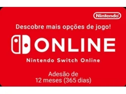 Cartão Nintendo Switch Online (Adesão 12 Meses - Formato Digital)
