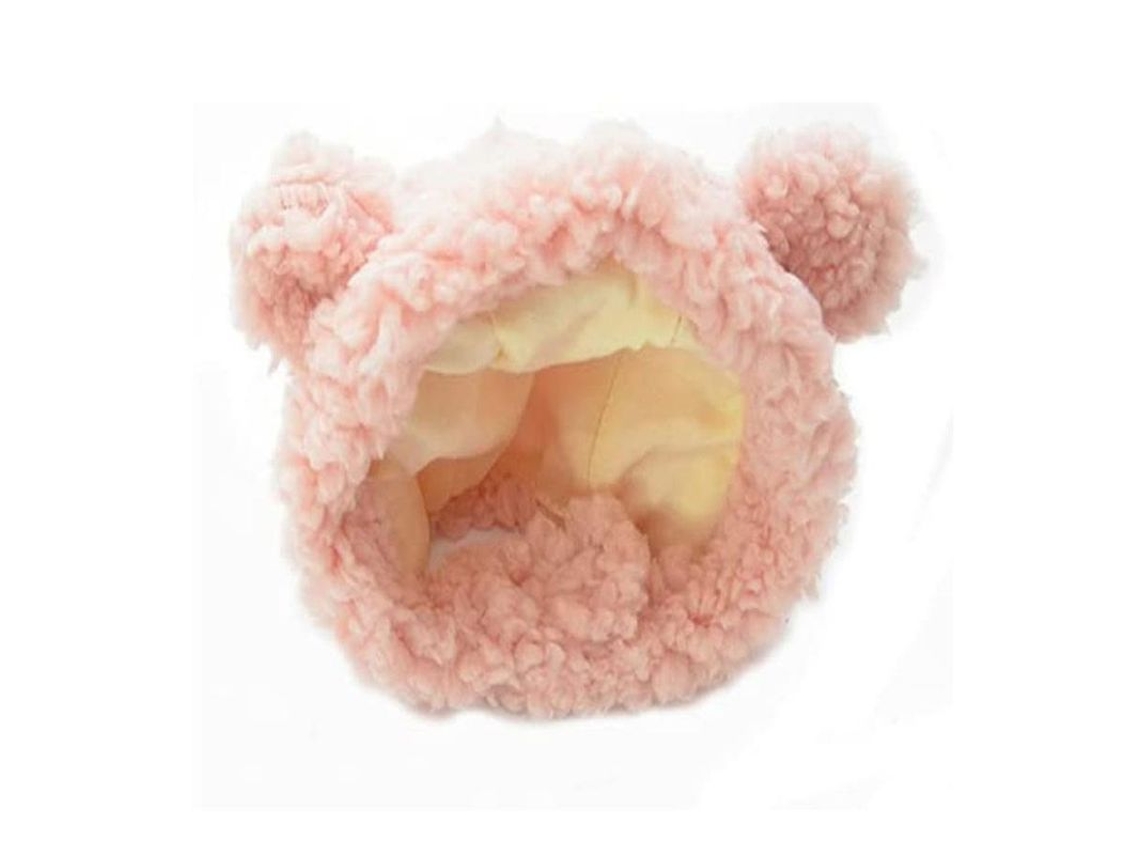 Gorro De Oso Polar Suave Y Caliente Para Gatitos Y Cachorros Ajustable Con Velcro Para Disfraces Y Decoración
