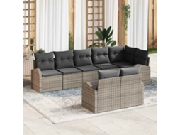 Vidaxl Conjunto De Sofá De Jardim 8 Unid. 8-número De Lugares Vime Pe