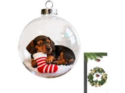 Enfeites Natal Inquebráveis Transparentes Pendurar Bolas Formato Cachorro Árvores Ideais Shoppings Quartos GOKOCO