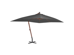 Vidaxl Guarda-sol Cantilever C/ Poste De Madeira 400x300 Cm Antracite