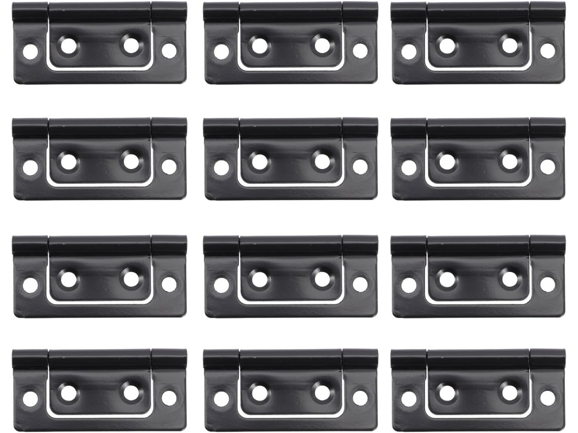 Conjunto De 12 Dobradiças Pequenas Ferro Preto Fosco, Multiuso, Para