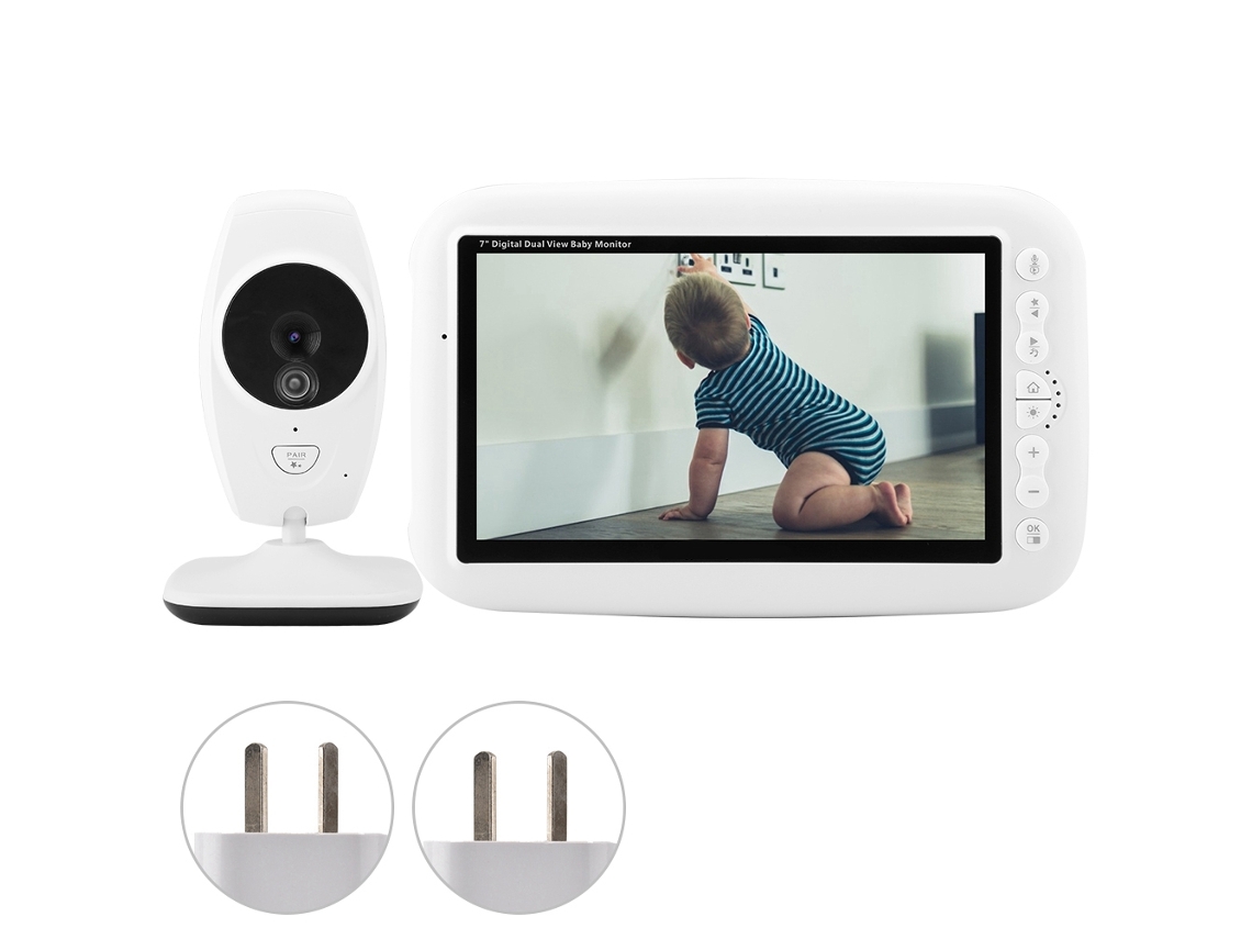 Monitor De Bebê Sem Fio Com Câmera Ir 7 Polegadas 720p 100 240v (plug Au)