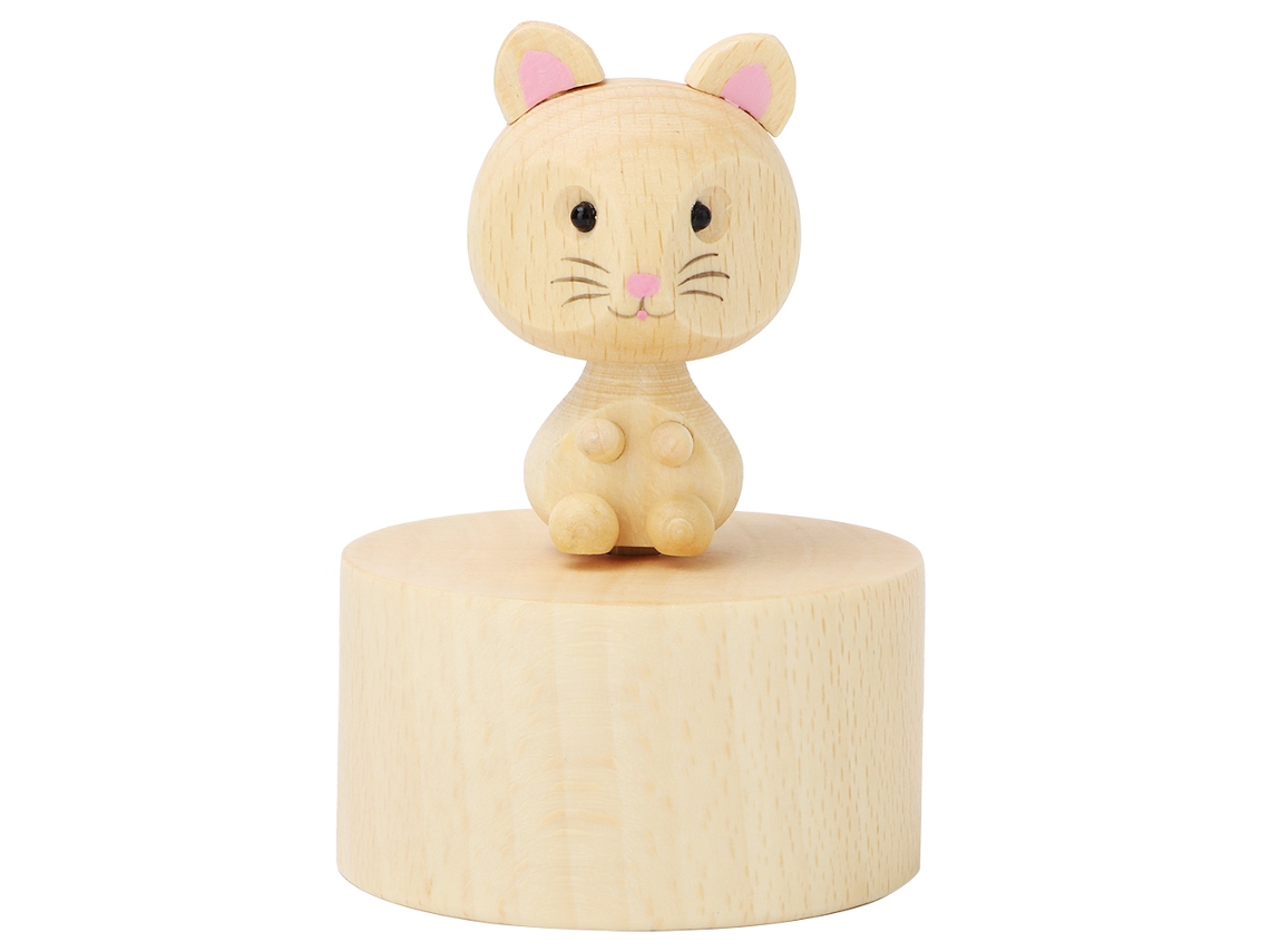 Caixa de Música Madeira Animais Bonitos Brinquedo Presente