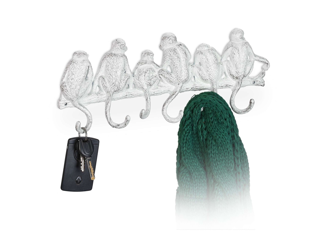 Cabide Branco com Estampa de Macaco 1290 BRILVIBERA