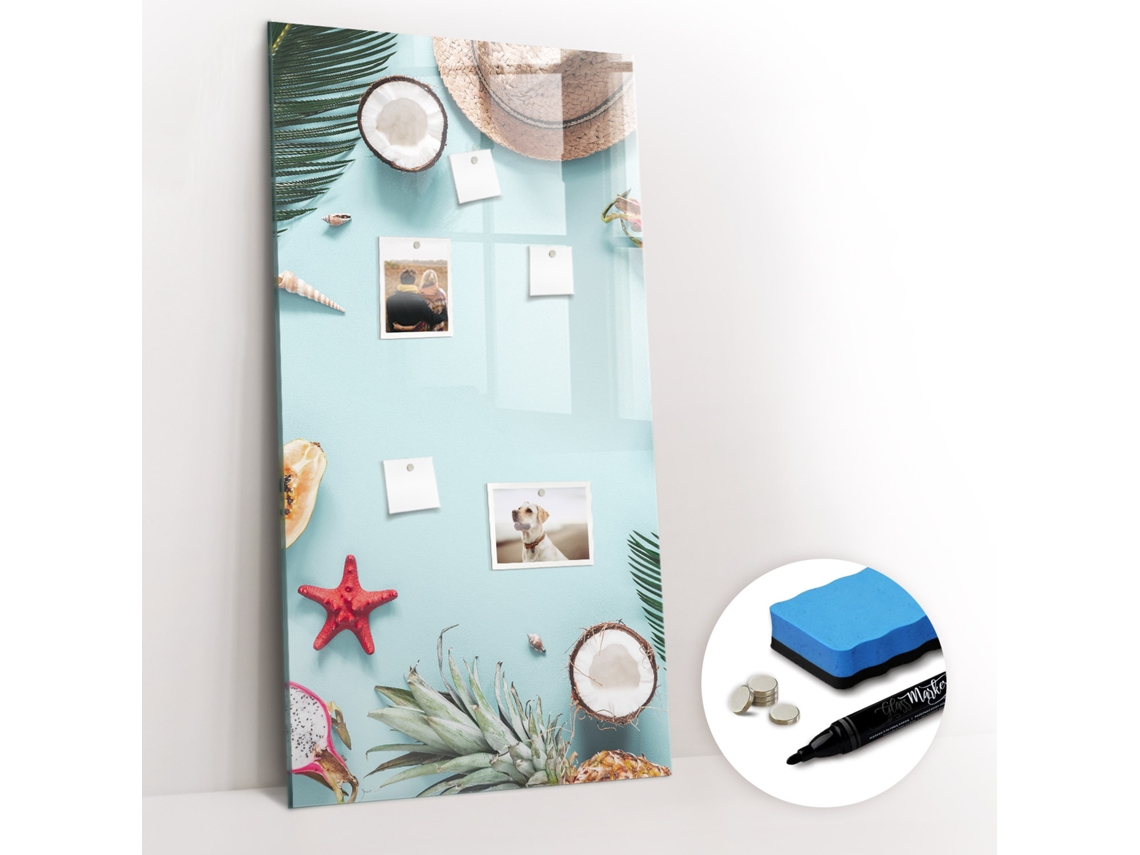 Quadro Magnético Decorativo Composição De Verão Para A Cozinha Espelharte (60x120 Cm)