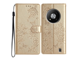 Capa De Couro Para Celular Com Borboletas E Flores