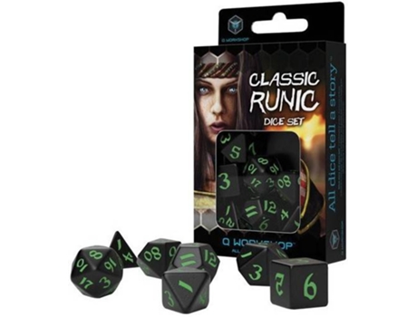 Pacote de Dados  Classic Dice Set (Preto e Verde)