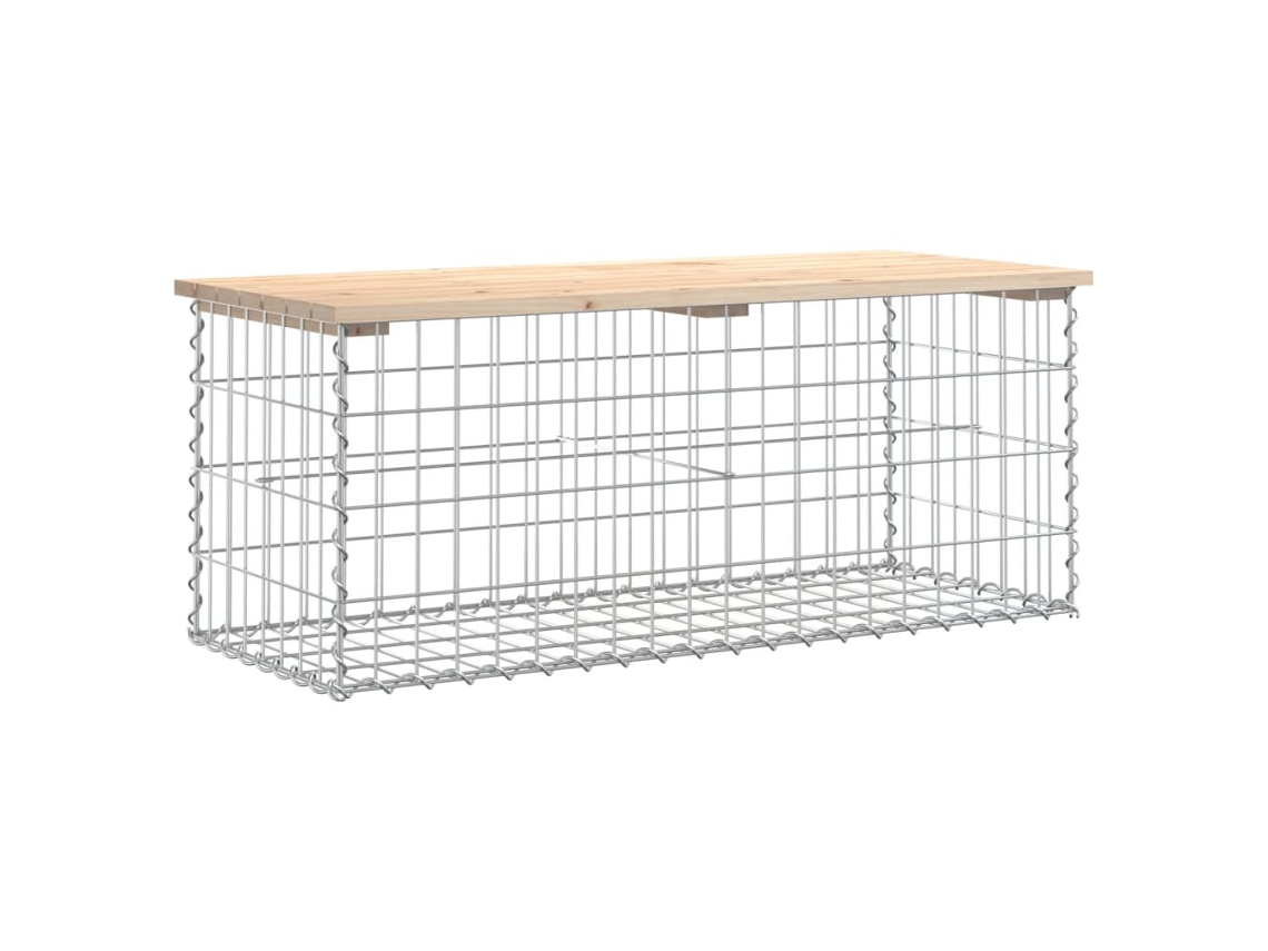 Maison Exclusive - Banco De Jardim C/ Design Gabião 103x44x42 Cm Pinho Maciço