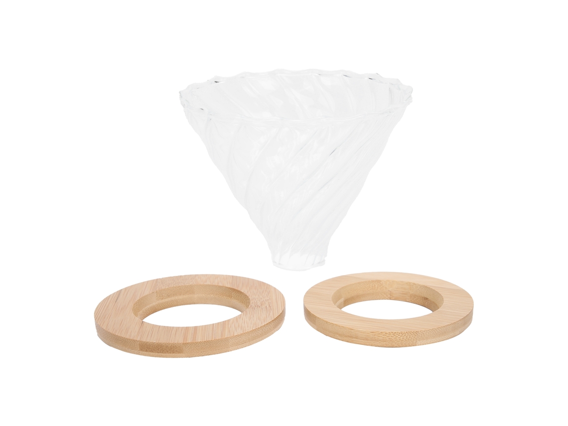 Filtro Cone Para Café, Acessórios Para Cafeteira Com Base De Madeira Para Uso Em Casa E Escritório Aquaforge