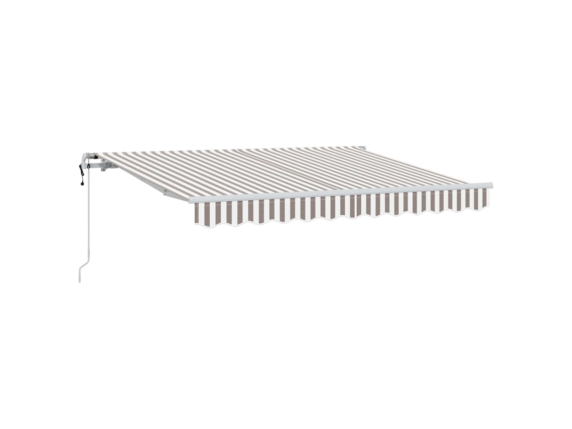 Vidaxl Toldo Retrátil Cinza Claro E Branco 3,5 X 2 M Tecido