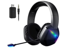 Auscultadores Gaming ENZONS Sem Fio 2.4G com Microfone Destacável e Led Rgb Arco-Íris  com Modo de Som para Jogos/Áudio/Transm