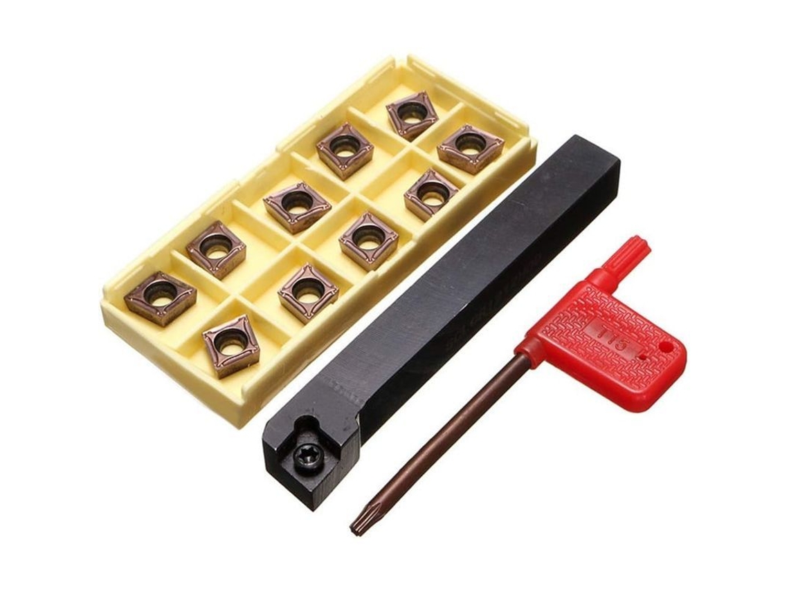 Portabrocas Para Torno Cnc Rapr1616h10 15x100mm Con 10 Insertos De Carburo Rpmt10t3mo