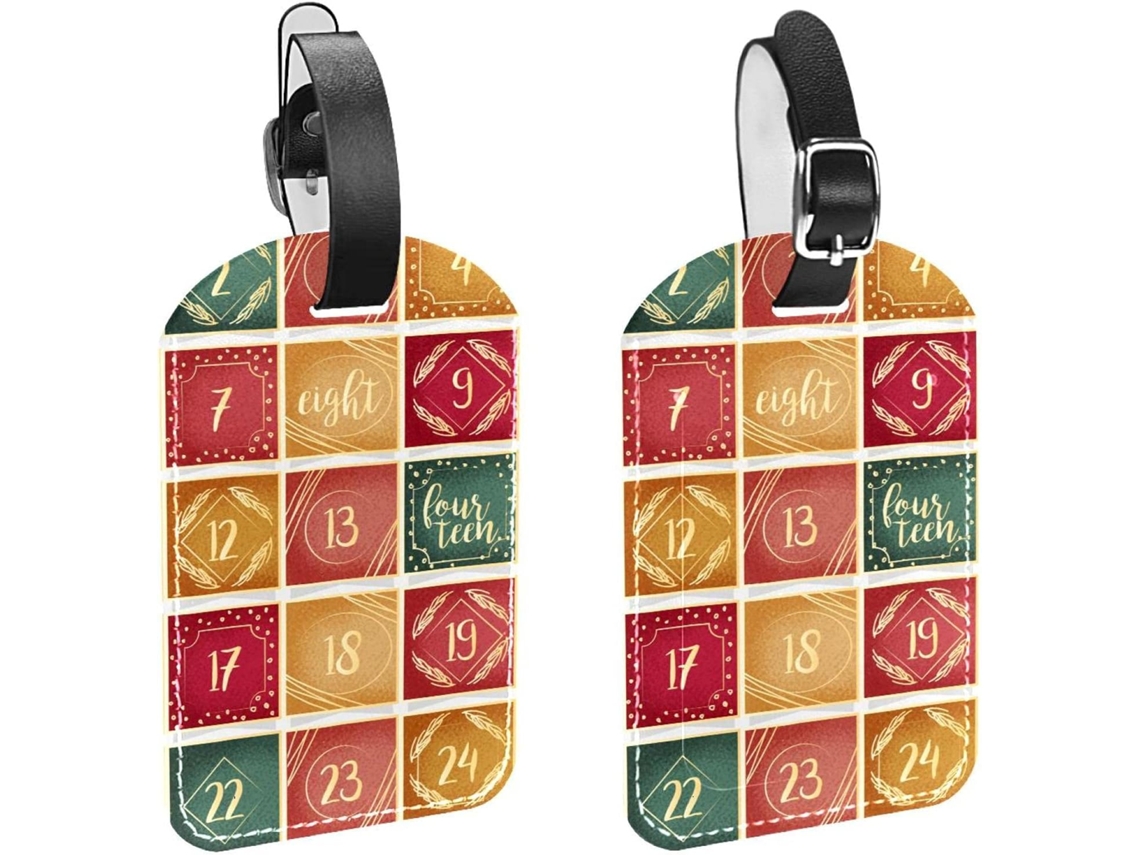 Conjunto De 2 Etiquetas Calendário Do Advento Com Design Malas, Bolsas, Mochilas E Bagagens, Com Alça De Segurança
