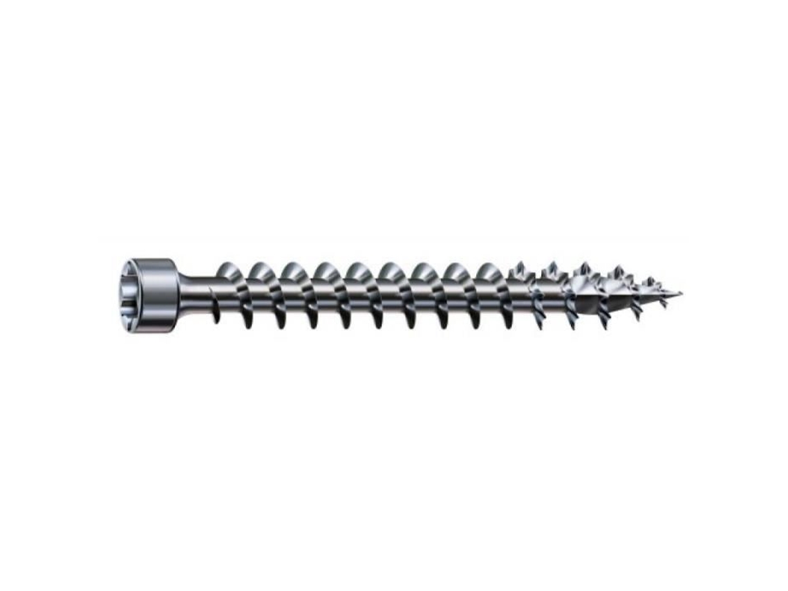Parafuso para Madeira Cabeça Cilíndrica Torx Aço Zincado Branco Totalmente Roscado Wirox Ø8Xl180Mm Caixa de 50 Peças SPAX