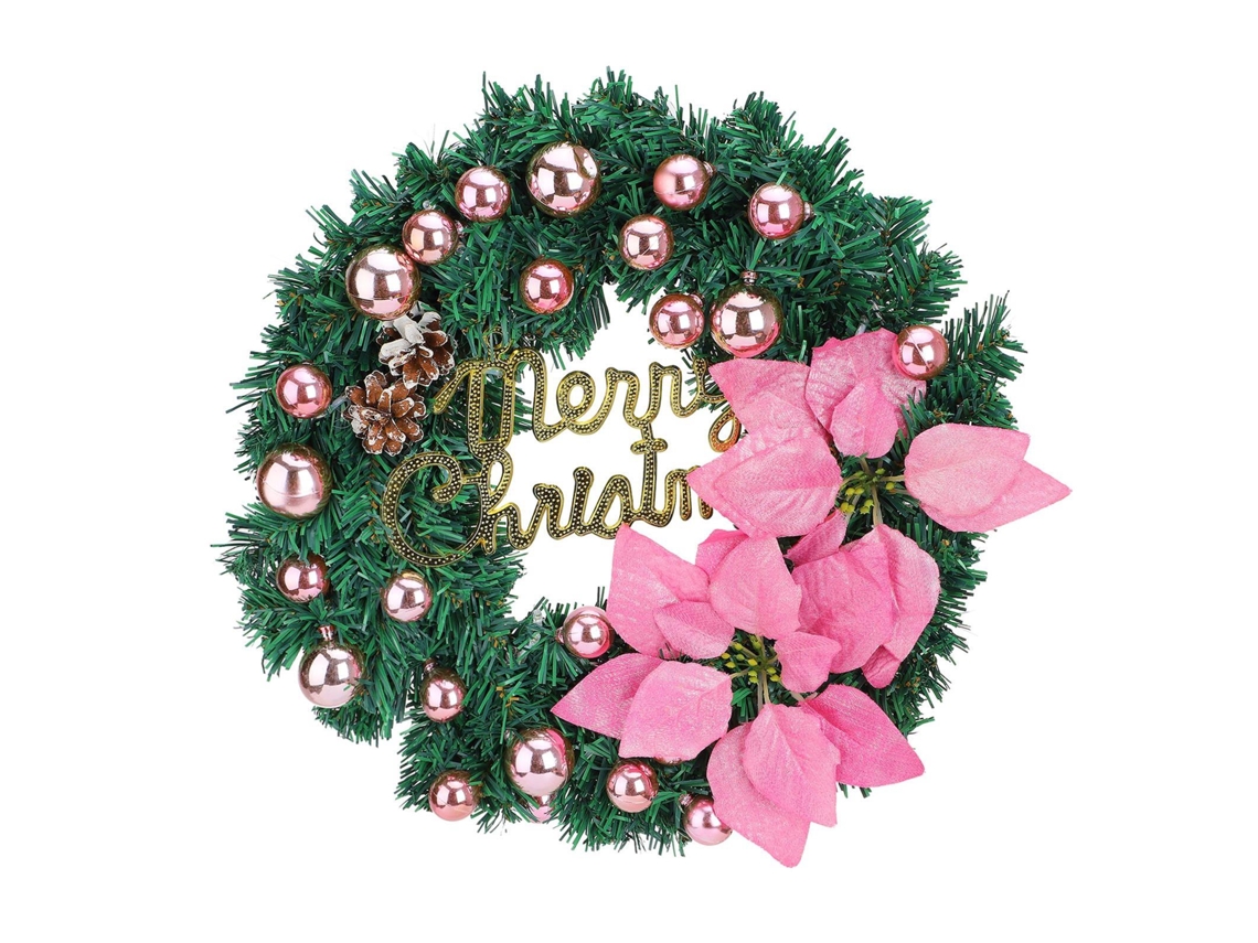 Coroa de Natal Led 40cm Pvc Outdoor Decoração de Porta Natalina