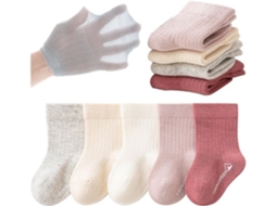 Calçados Para Bebés 5 Pares - Fio De Coton - Respirável - Leve - Unissex - Forma Confortável - Meias Para Bebés