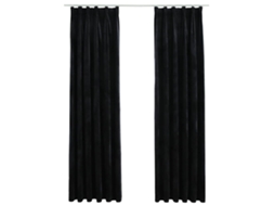 Maison Exclusive - Cortinas Blackout Com Ganchos 2 Pcs 140x245 Cm Veludo Preto