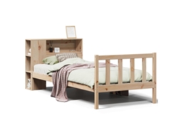 Cama com estante VIDAXL Marrom Madeira (75x190 cm)