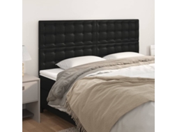Vidaxl Cabeceira Preta 160x5x118/128 Cm Couro Sintético