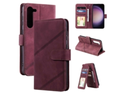 Capa Carteira De Couro Com Toque Suave E Vários Compartimentos Para Cartões Para Samsung Galaxy S23+ 5g