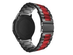 Bracelete Aço Ajustável para Huawei Watch GT 3 Active 46mm Preto e Vermelho