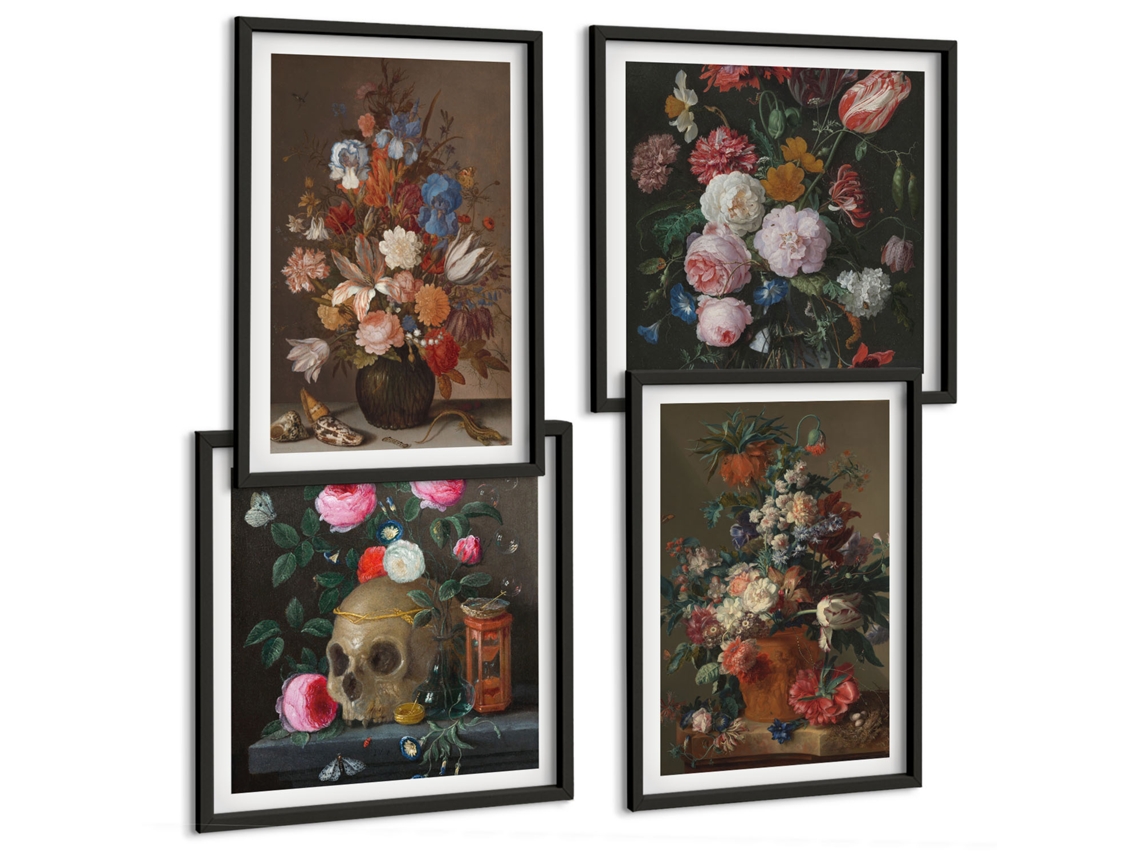 Composição De Quadros Paisagens Da Natureza Cachoeiras Fauna Espelharte (4 Peças)