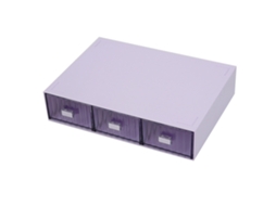 Organizador de Gavetas de Mesa Plástico Diy À Prova de Água e Poeira 3 Gavetas Roxo Listrado | S/MARCA