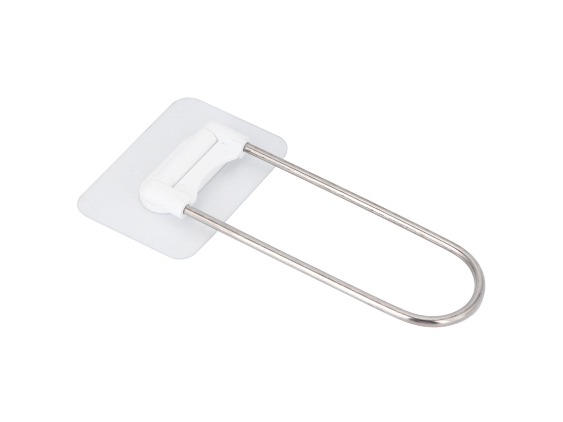 Suporte de parede em aço inoxidável U para cabides, organizador de banheiro e varanda branco | S/MARCA