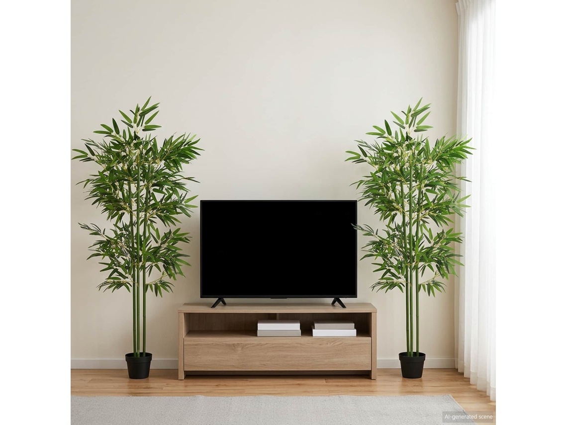 Vidaxl Árvore De Bambu Artificial 2 Unid. Verde 45 X 18 X 175 Cm