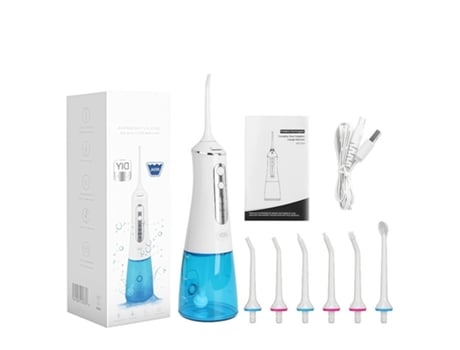 Irrigador oral elétrico portátil de longa duração e limpeza profunda, modelo QT02, 300 ml, branco Baykar