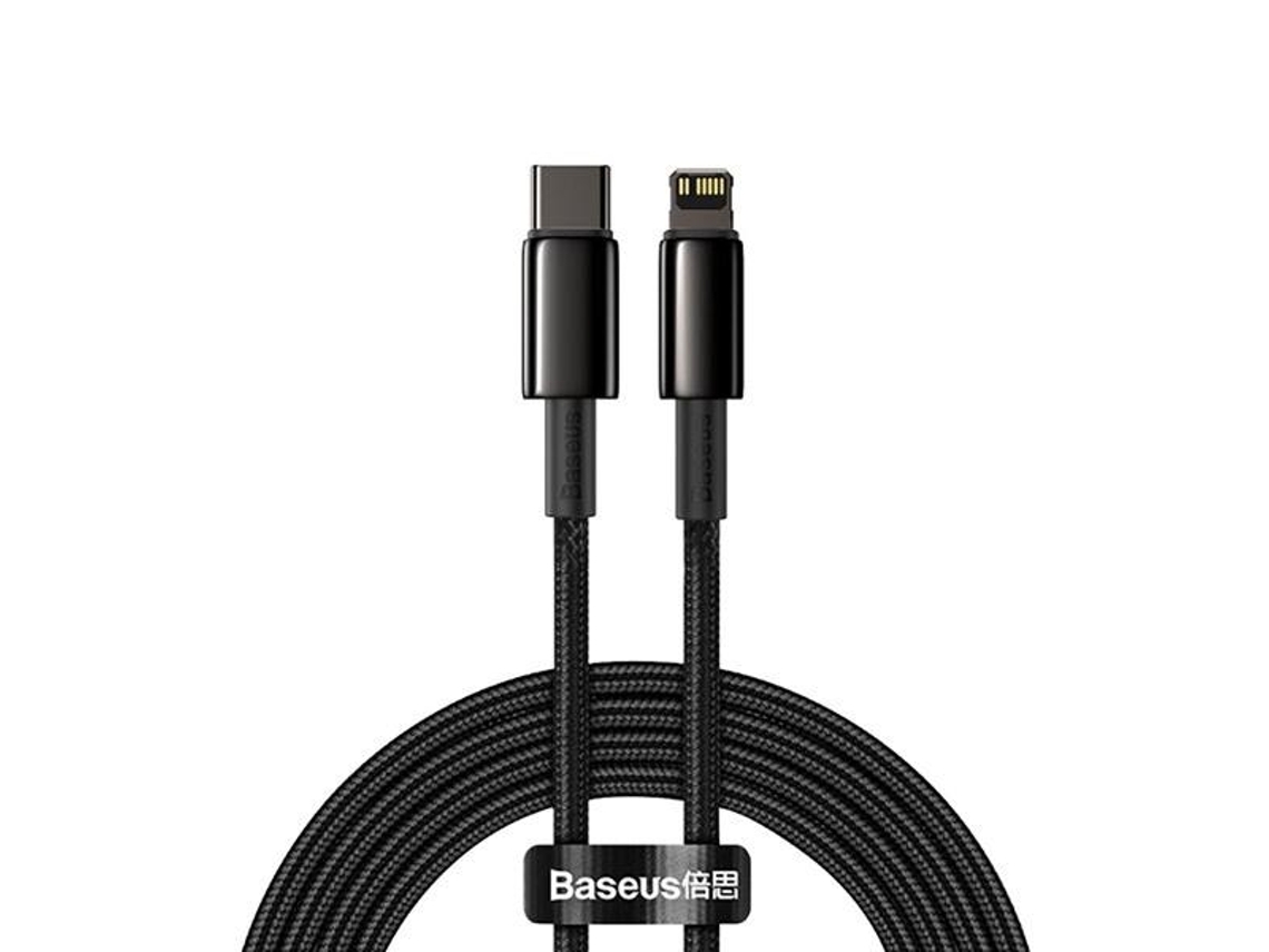 Cabo Tungstênio Pd Usb-C BASEUS Nylon Premium Preto
