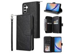 Capa Para Samsung Galaxy A35 5g Com Zíper, Bolso Em Couro Pu E 9 Compartimentos Para Cartão (multicolorida)