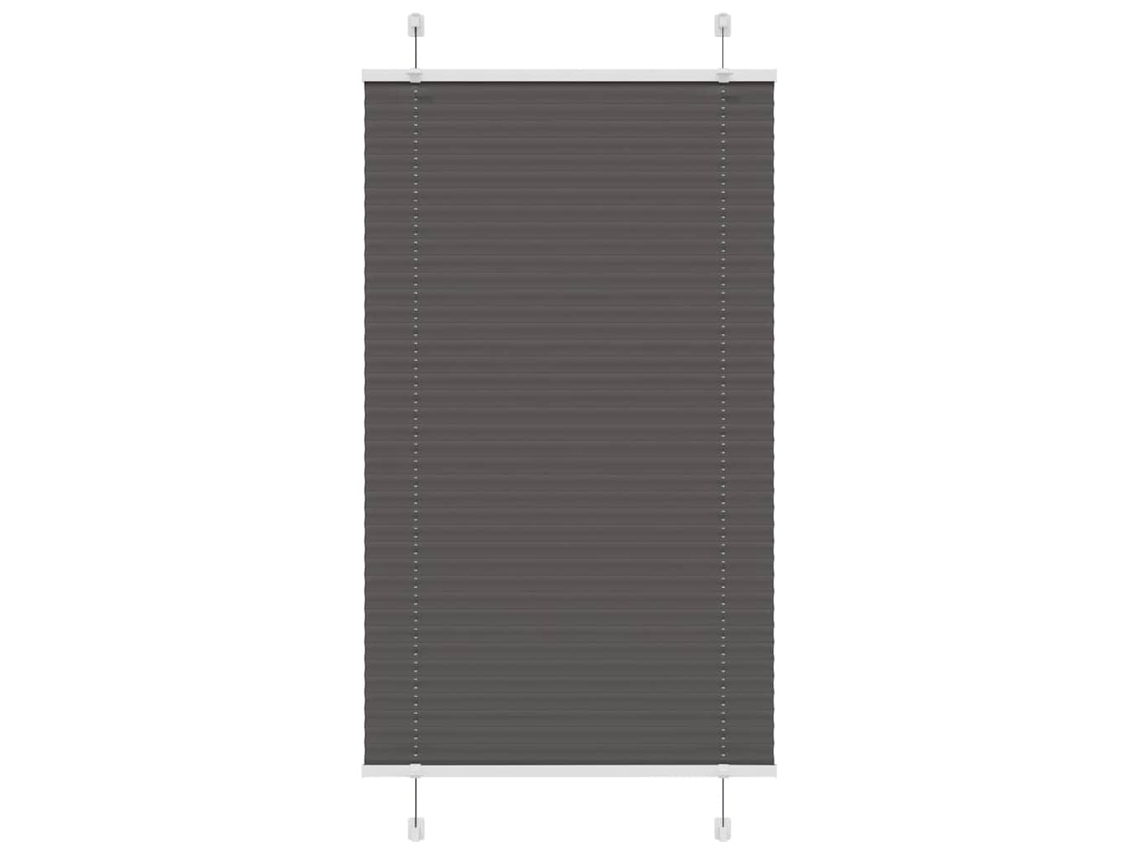 Vidaxl Preto Plissada Cega 80x100 Cm Largura Tecido 79,4 Cm Poliéster