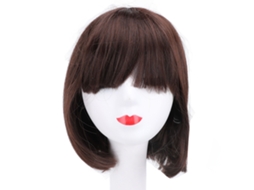 2026 peluca de Pelo Sintético Bob Corto Recto Marrón Oscuro para Mujeres Con Fibra de Alta Temperatura Y Forro Respirable